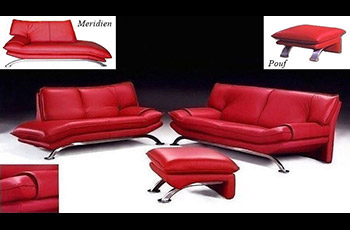 Salotto in pelle rossa Manhattan