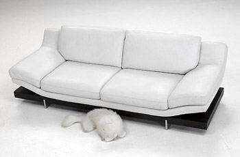 Divano design Santa con tavolo, vista dall'alto