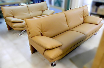 Divani in pelle marrone chiaro Brooklyn