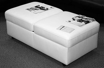 Doppia pouff in pelle